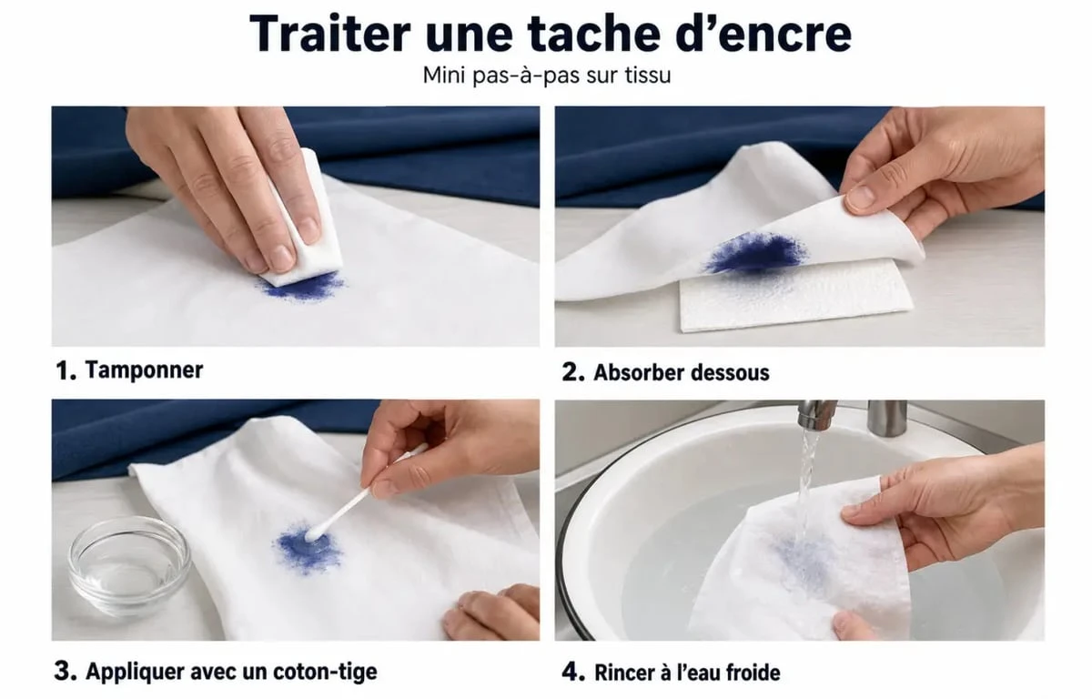 Pas-à-pas pour enlever une tache d’encre sur tissu