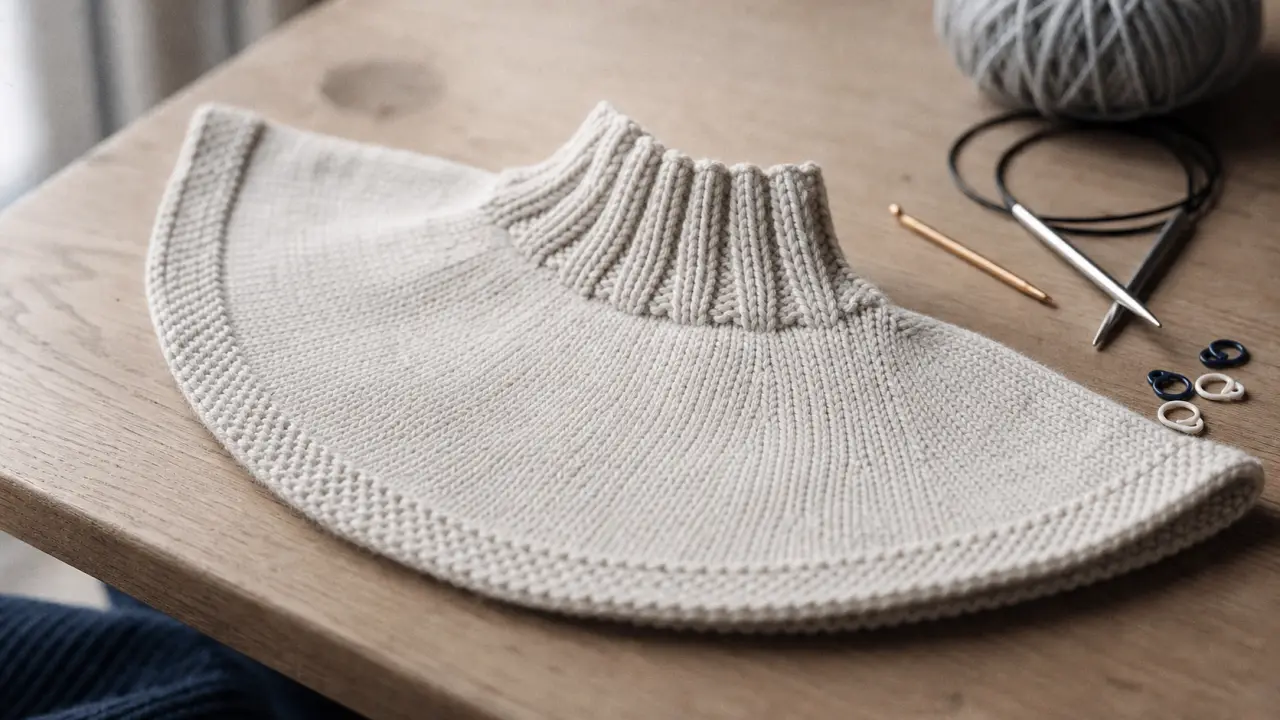 Modèle plastron tricot gratuit : plastron laine mérinos col chaud