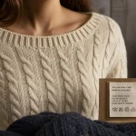 Pull vintage : maille torsadée et col bateau, gros plan sur le tricot