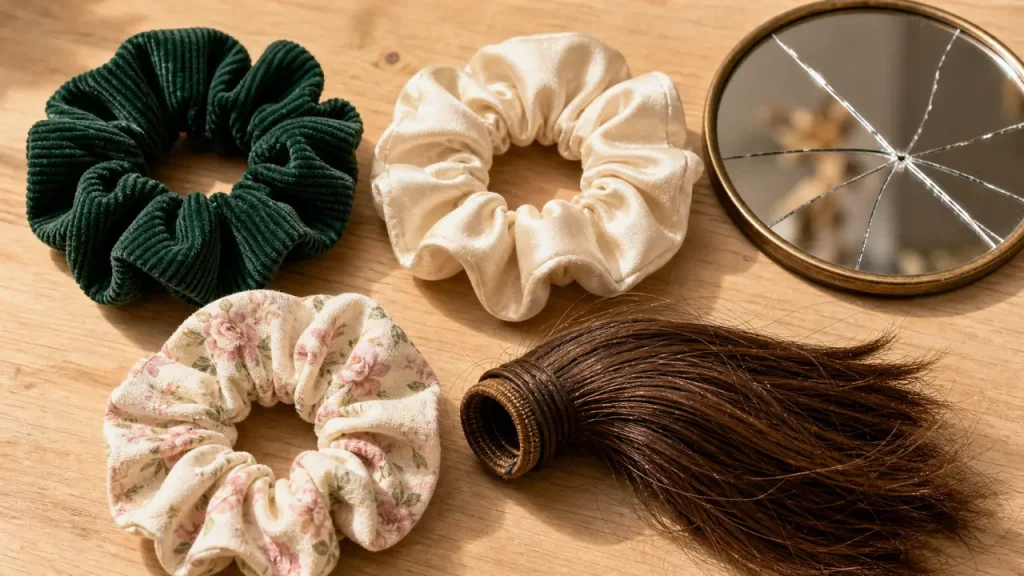 Scrunchie ou chouchou : la bonne matière, la bonne tenue et le bon volume