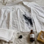 Tache d encre sur tissu : chemise coton tachée d’encre, alcool à tester