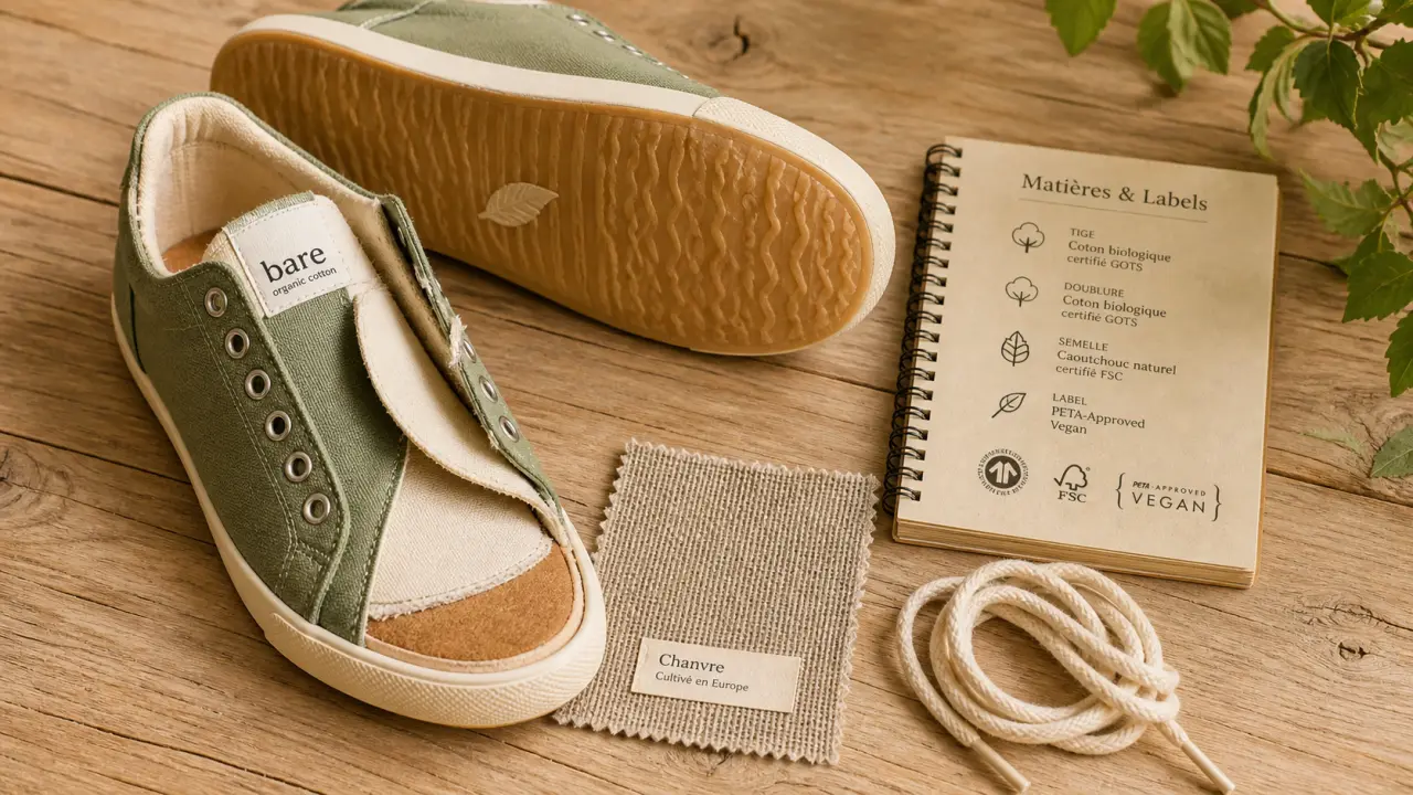Baskets eco responsables : coton bio, caoutchouc naturel et labels