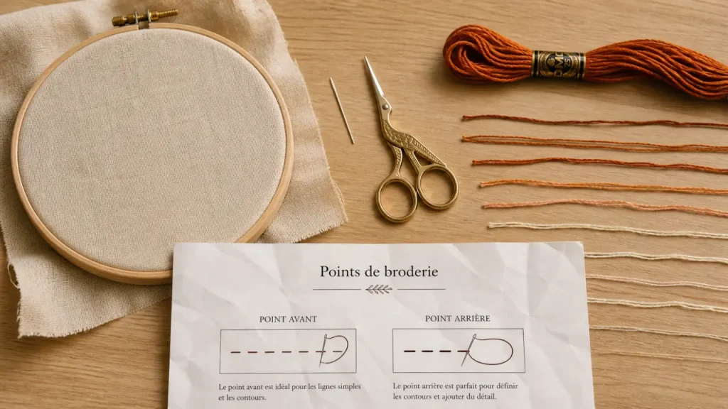 Broderie à la main pour débutant : 10 points de base, classés et imprimables