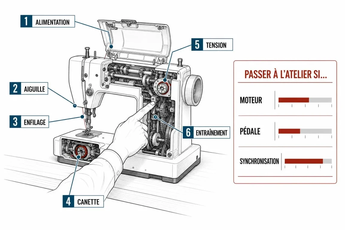 Réparer une machine à coudre : diagnostic des pannes courantes et passage à l’atelier