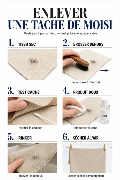 Comment enlever des taches de moisi sur un tissu avec une méthode pas à pas