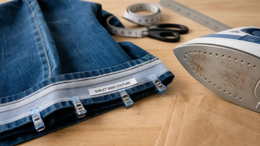 Faire un ourlet sans coudre avec thermocollant, colle textile ou revers au fer