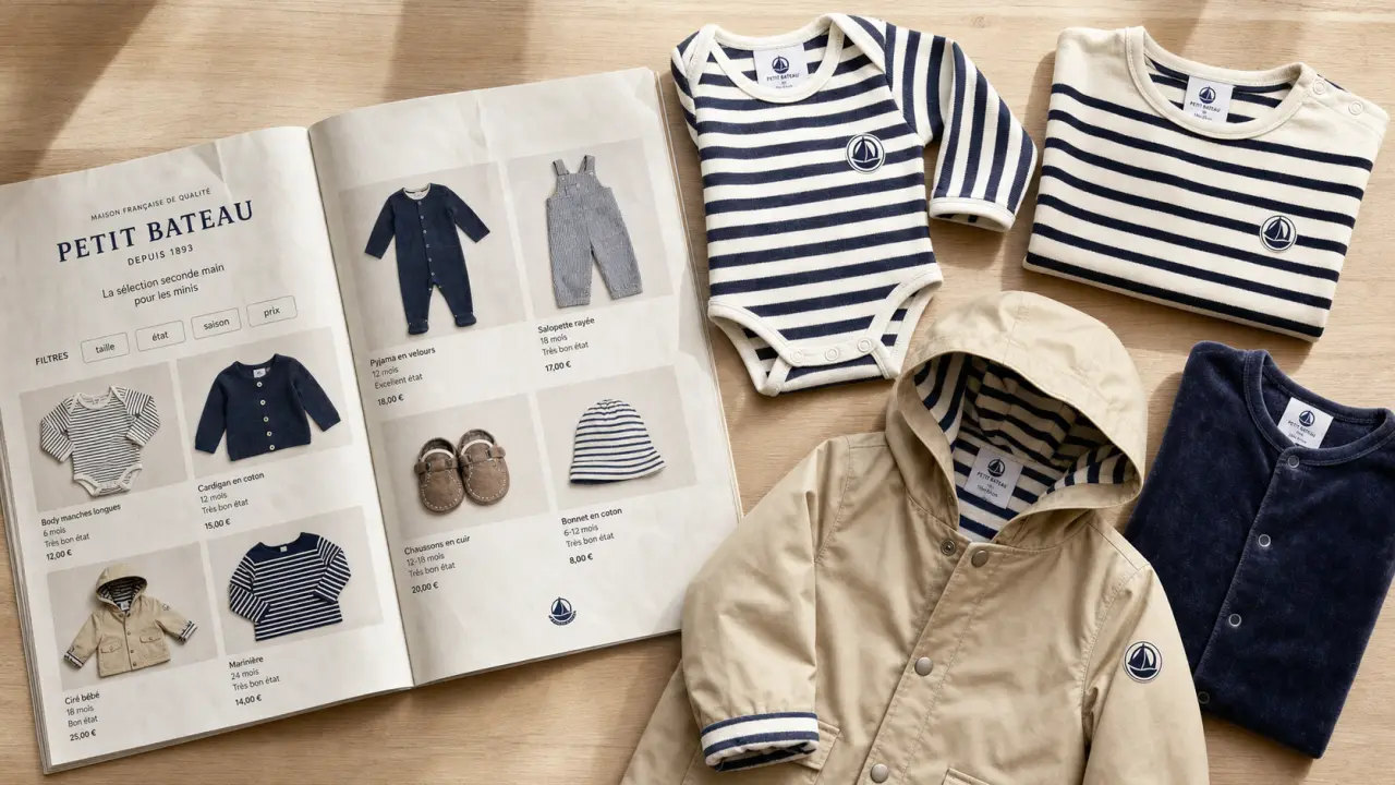 Petit Bateau seconde main : sélection de bodies, marinières, cirés et pyjamas à filtrer