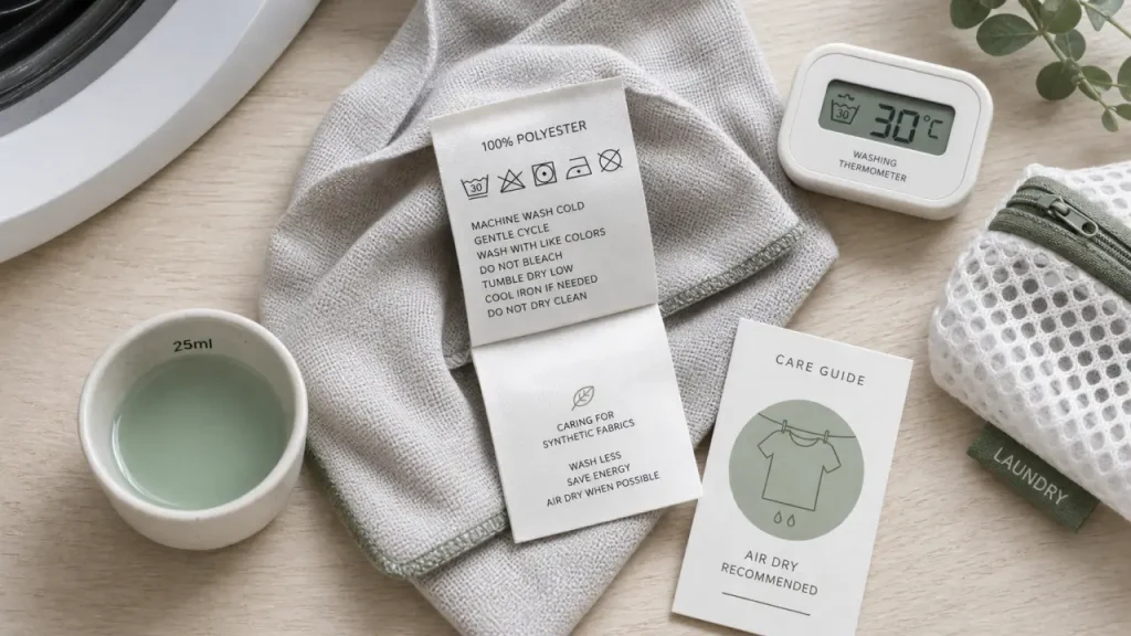 Polyester lavage : 30°C, essorage doux et erreurs à éviter