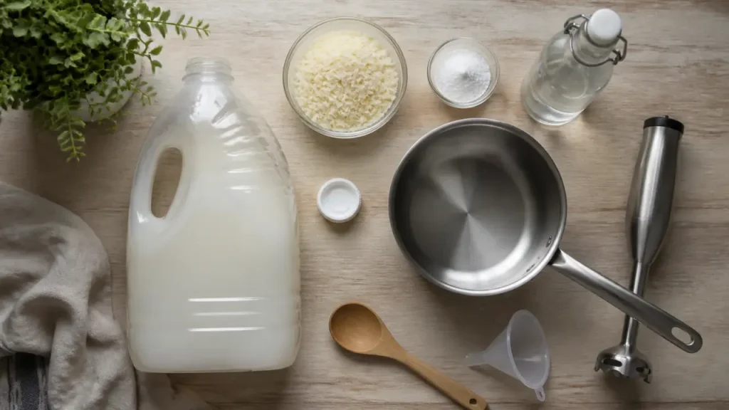Pourquoi une lessive maison durcit, et comment la garder fluide avec 1 litre de recette