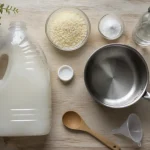 Recette lessive maison qui ne durcit pas : lessive fluide, bidon et ingrédients