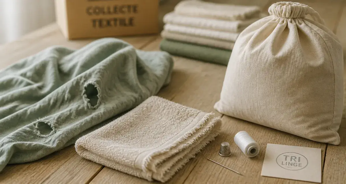 Recyclage linge de maison : draps troués, serviettes rêches, tri linge
