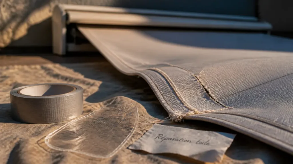 Réparer une toile de store sans l’abîmer : couture, patch, ruban ou rentoilage