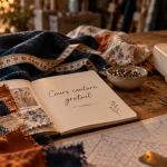 Cours de couture gratuit à Paris : table de couture et patrons