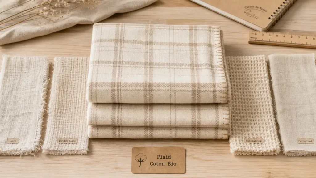 Plaid coton bio : matière, tissage, taille et chaleur pour le canapé et le lit