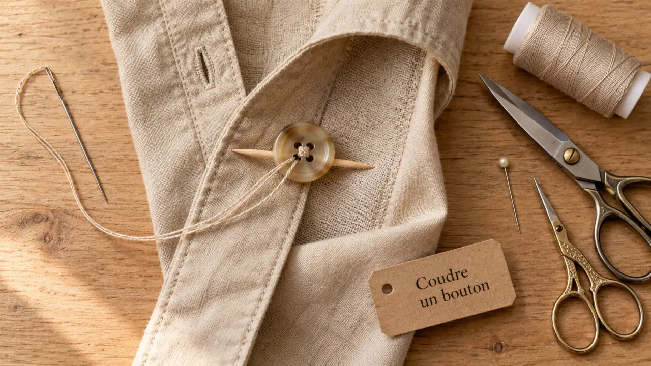 Coudre un bouton : protéger le tissu avec le bon jeu